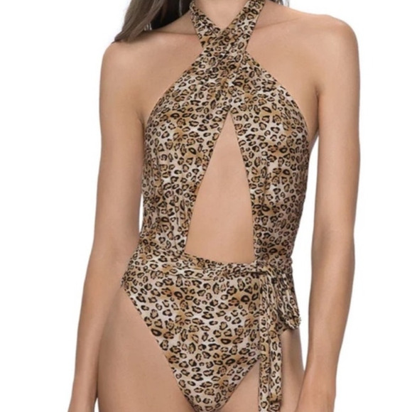 PQ Swim Tan Leopard Alex One Piece Sz S NWT - Picture 15 of 15